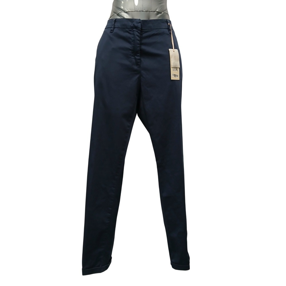 AT.P.CO Made‎ in Italy Sofia Navy Blue Slim Cropped Chino Pants Womens IT 46